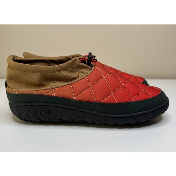 Chaco Ramble Puff Cinch Shoe Mens 9.5 Red Quilted Pull On Treaded Slipper Boot - Picture 1 of 10